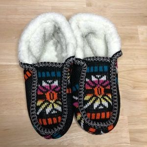 Printed Sherpa slippers